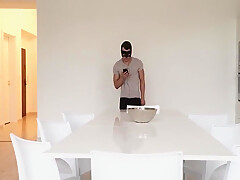 Solo Masked Stud Enjoys Jerking And Cumming On The Kitchen 7 Min With Gay Porn