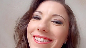 Solo slut stroking her fleshy vulva