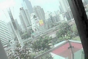 Solo stockinged ladyboy Icey masturbates