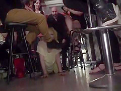 Spanish public bar orgy fucking
