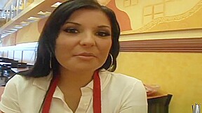 Spicy breasty ebony girl is making an amazing BJ