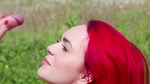 Spicy idol gets cum load on her face swallowing all the love juice