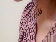 Spied on asian ho rubbing