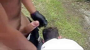 Spitroast Bareback rough fuck with gloves