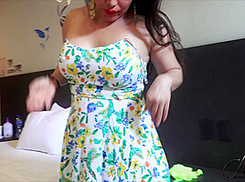 Spring dress with big tits