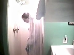 Spying on a undressed roommate in the shower