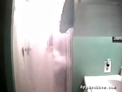 Spying on a undressed roommate in the shower