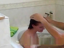 Step daddy bathes teen 18+ Step daughter's friend then FUCKS her MOUTH