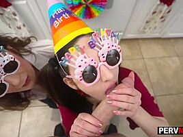 Stepmom And Stepaunt Birthday Blowjobs With Melody Mynx And Conor Coxxx