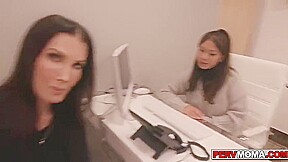 Stepmom Starts Jerking Her Stepsons Cock - Yumi Sin, Mi Ha And Perv-mom