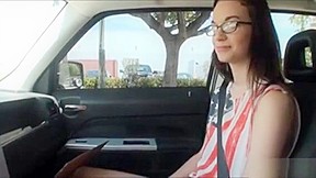 Stranded teen 18+ Tali Dava In Glasses Pussy Fucked In A Car