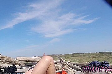 Stranger Caught My Wife Touching Cock On A Nude Beach In Public With Miss Creamy