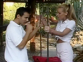 Stunning Blonde Busty Slut Gets Her Asshole And Unshaved Pussy Fucked Outdoors In All Poses