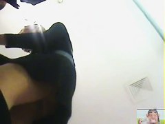Stylish hottie bends over lifting her skirt showing her ass
