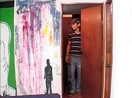 Submissive longhaired Latino twink takes two loads