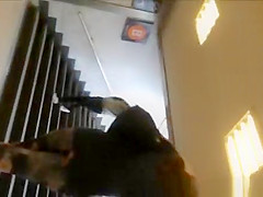 Subway stairs short skirt upskirt