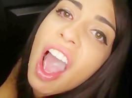 Sucking cock at the gloryhole cumshot pmv