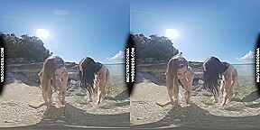 Sunny Beach Afternoon Nude Sunbathing And Searching For Shells On Vacation With Matty Josie