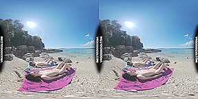 Sunny Beach Afternoon Nude Sunbathing And Searching For Shells On Vacation With Matty Josie