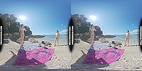 Sunny Beach Afternoon Nude Sunbathing And Searching For Shells On Vacation With Matty Josie