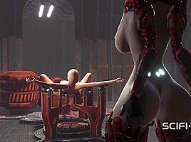 Super fuck system and futa sex robot in action