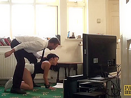Super hot British whore punished by rough dom cock