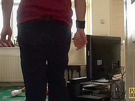 Super hot British whore punished by rough dom cock