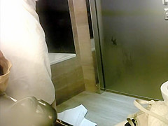 Sweet hairy pussy spied in a bathroom