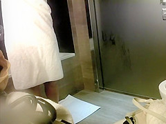 Sweet hairy pussy spied in a bathroom