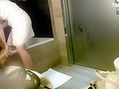 Sweet hairy pussy spied in a bathroom