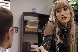 TS Lena Kelly harassed Chad Diamond and gets her ass fucked hard