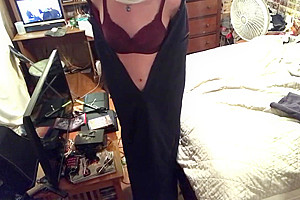 Tgirl Nun Strips And Shows Her Pussy For You(POV)
