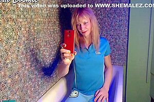 Tgirl Soaking Wet In Blue Polo Shirt And Pants In Shower  Wetlook Blue Polo Shirt And Pants