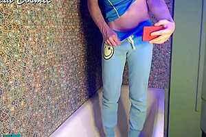 Tgirl Soaking Wet In Blue Polo Shirt And Pants In Shower  Wetlook Blue Polo Shirt And Pants
