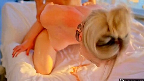 The Boss Put The Blonde On A Chain And Fucked Her In Her Juicy Pussy