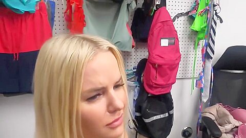 The Security Guard Licks The Wet Pussy Of A Blonde Thief With Appetite