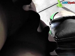 The closeup of soft upskirt ass