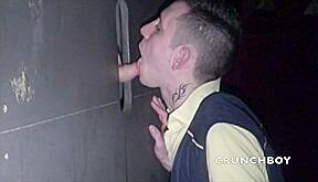 This postboy loves sucking cock in glory holes - CrunchBoy