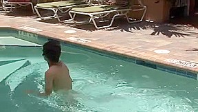 Twink does blowjob while his hot lover masturbates
