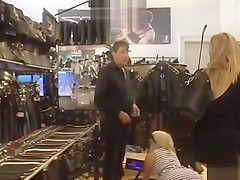 Two blonde slaves walked like dogs