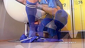 Two sportive boys fuck in a locker room - CrunchBoy