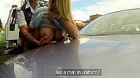 Uniformed Cop Fucks Blonde Outdoors