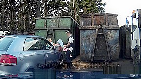 Uniformed Cop Fucks Blonde Outdoors