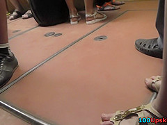Unrepeatable upskirt video with slim hottie