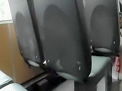 Upskirt entering and leaving the bus