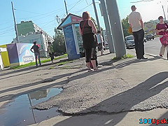 Upskirting clip shows an amazing skinny ass of a lassie