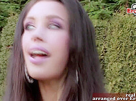 Very skinny british brunette milf with small tits