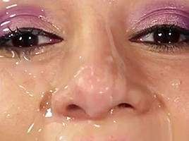 Wacky Stunner Gets Sperm Shot On Her Face Swallowing All The