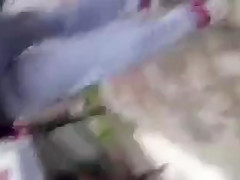 Walking cumshots on girl