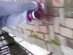 Walking cumshots on girl